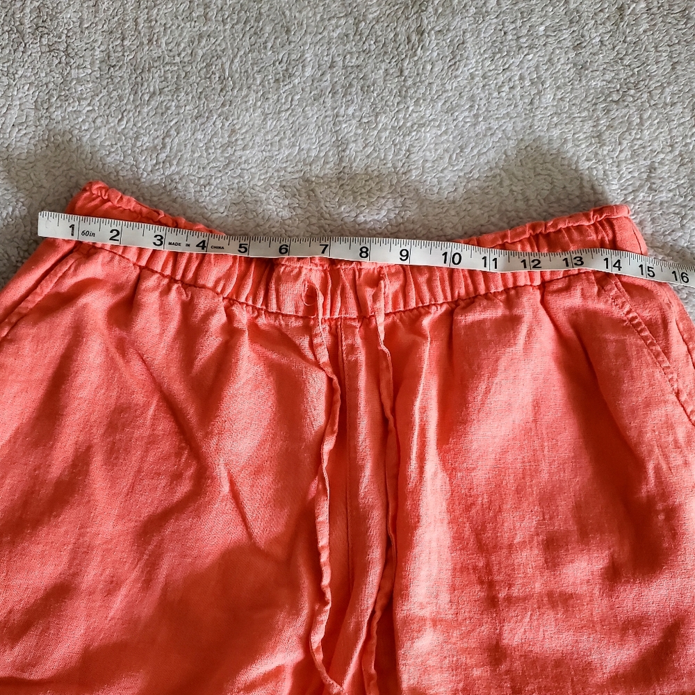 Gap Coral Shorts Lenin Blend 4 Pocket Summer Beachy  Comfy Breathable - Picture 5 of 6